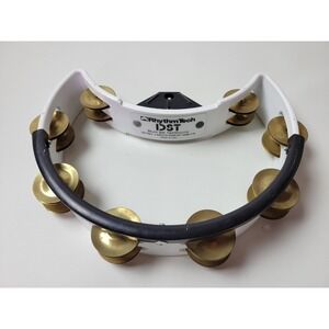 Rhythm Tech DST Drum Set Tambourine White Mountable Brass Jingles